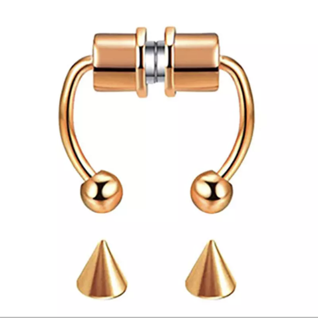 2021 Fake Piercing Nose Ring Alloy Nose Piercing Hoop Septum Rings For Women Body Jewelry Gifts Fashion Magnetic Fake Piercing