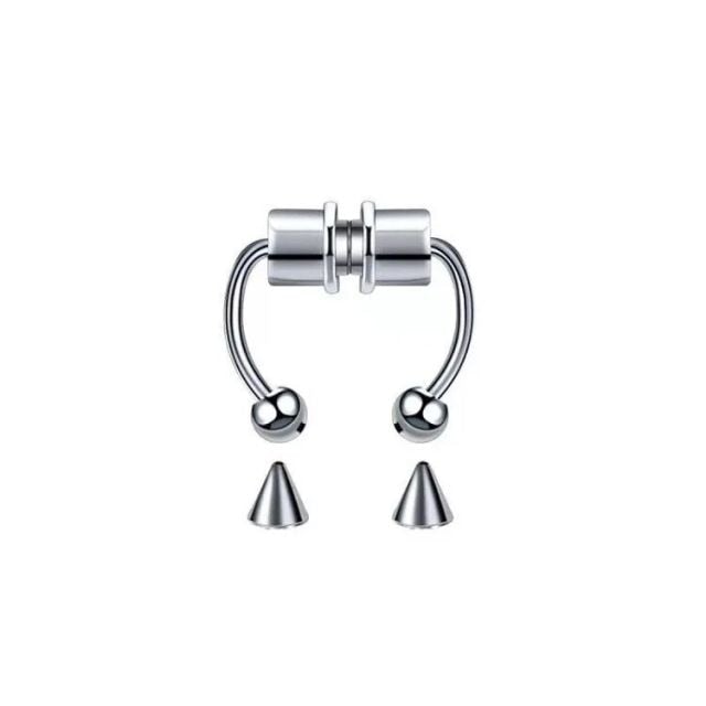 2021 Fake Piercing Nose Ring Alloy Nose Piercing Hoop Septum Rings For Women Body Jewelry Gifts Fashion Magnetic Fake Piercing