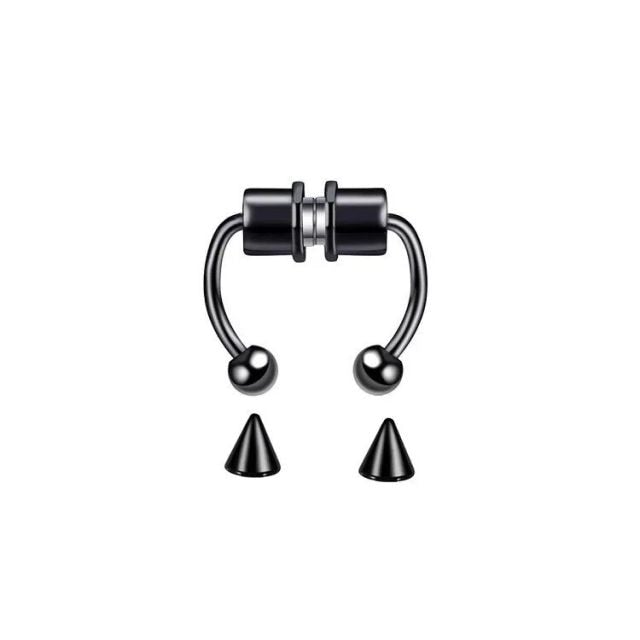 2021 Fake Piercing Nose Ring Alloy Nose Piercing Hoop Septum Rings For Women Body Jewelry Gifts Fashion Magnetic Fake Piercing