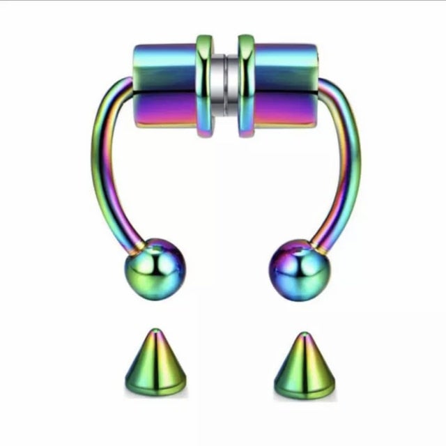 2021 Fake Piercing Nose Ring Alloy Nose Piercing Hoop Septum Rings For Women Body Jewelry Gifts Fashion Magnetic Fake Piercing