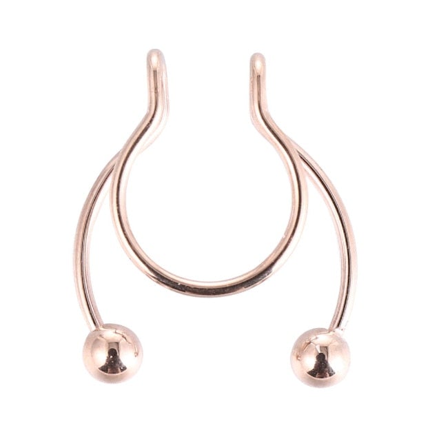 2021 Fake Piercing Nose Ring Alloy Nose Piercing Hoop Septum Rings For Women Body Jewelry Gifts Fashion Magnetic Fake Piercing