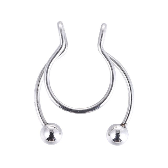 2021 Fake Piercing Nose Ring Alloy Nose Piercing Hoop Septum Rings For Women Body Jewelry Gifts Fashion Magnetic Fake Piercing