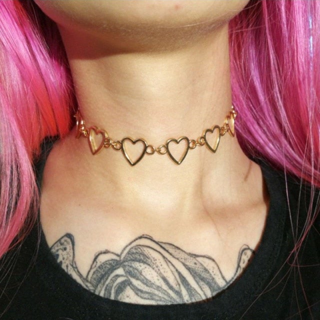 Harajuku Punk Style Butterfly Choker Necklace Jewelry Women Collares Gothic Hip Hop Link Chain Necklace Collares Mujer  Jewlery