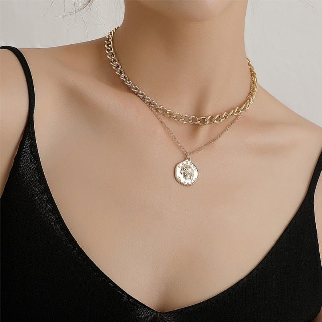 Harajuku Punk Style Butterfly Choker Necklace Jewelry Women Collares Gothic Hip Hop Link Chain Necklace Collares Mujer  Jewlery