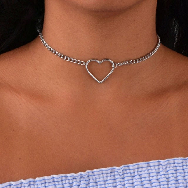 Harajuku Punk Style Butterfly Choker Necklace Jewelry Women Collares Gothic Hip Hop Link Chain Necklace Collares Mujer  Jewlery