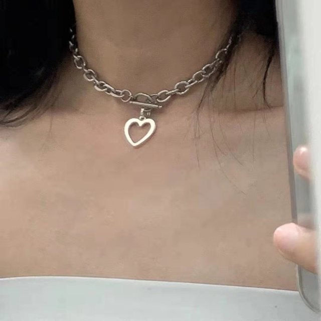 Harajuku Punk Style Butterfly Choker Necklace Jewelry Women Collares Gothic Hip Hop Link Chain Necklace Collares Mujer  Jewlery