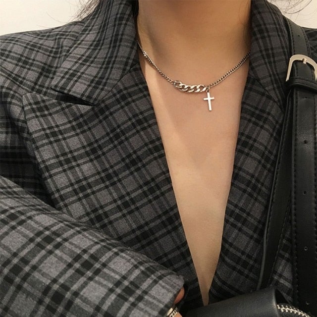 Harajuku Punk Style Butterfly Choker Necklace Jewelry Women Collares Gothic Hip Hop Link Chain Necklace Collares Mujer  Jewlery