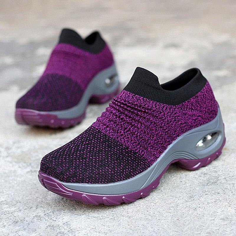 Running Sneakers Fashion Breathable Mesh Casual Shoes Platform Sneakers Men Platform Slip-On Sneakers Walking  zapatillas mujer