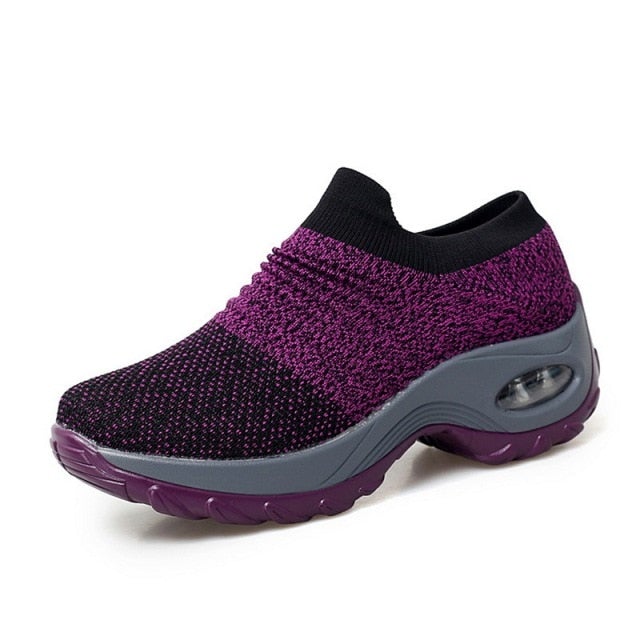 Running Sneakers Fashion Breathable Mesh Casual Shoes Platform Sneakers Men Platform Slip-On Sneakers Walking  zapatillas mujer