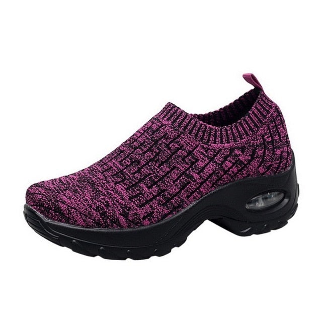 Running Sneakers Fashion Breathable Mesh Casual Shoes Platform Sneakers Men Platform Slip-On Sneakers Walking  zapatillas mujer