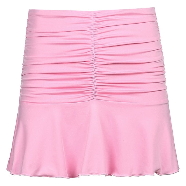 Waatfaak High Waist Tennis Skirt Pleated Embroidery Striped A Line Korean Skirts Short Black Sexy Harajuku Skirt White Autumn