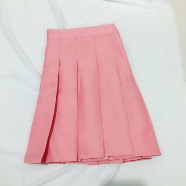 Pleated Skirt Student 2021 Spring Summer Preppy White Black Short Skirt Cute Korean Ladies High-waisted A Line Skirts Asian Size