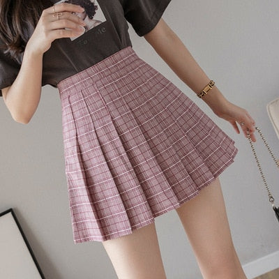 Pleated Skirt Student 2021 Spring Summer Preppy White Black Short Skirt Cute Korean Ladies High-waisted A Line Skirts Asian Size