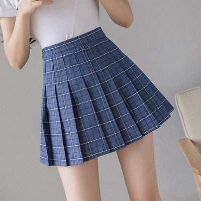 Pleated Skirt Student 2021 Spring Summer Preppy White Black Short Skirt Cute Korean Ladies High-waisted A Line Skirts Asian Size