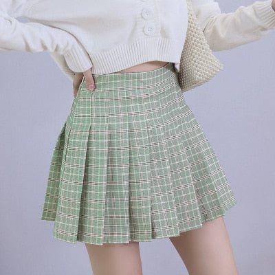Pleated Skirt Student 2021 Spring Summer Preppy White Black Short Skirt Cute Korean Ladies High-waisted A Line Skirts Asian Size