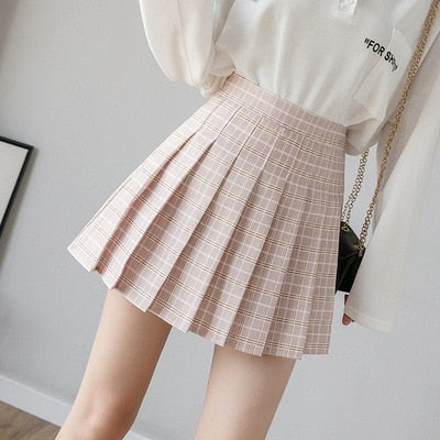 Pleated Skirt Student 2021 Spring Summer Preppy White Black Short Skirt Cute Korean Ladies High-waisted A Line Skirts Asian Size