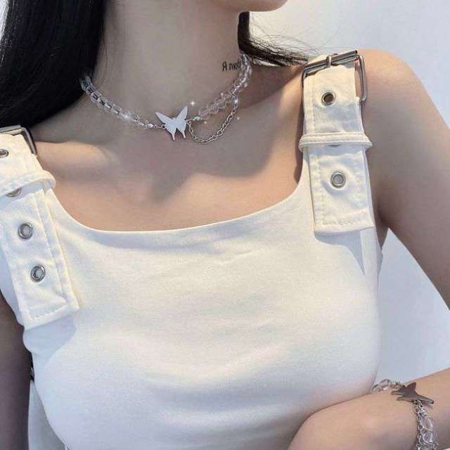 Punk Style Butterfly Choker Clavicle Necklace Jewelry Women Collares Gothic Hip Hop Link Chain Necklace Collares Mujer Jewlery