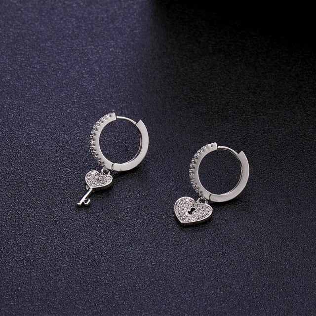 SIPENGJEL Fashion Gold Circle Hoop Earrings For Women Cross Star Moon Eye Drop Dangle Earrings Party Jewelry