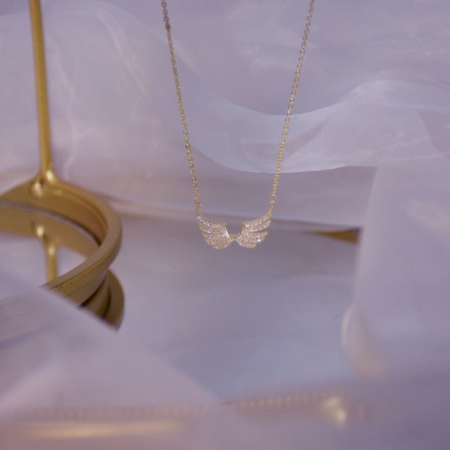 Luxury Cubic Zircon Butterfly Pendant&necklaces for Women Delicate Jewelry 14K Gold Plated Chain Choker Necklaces
