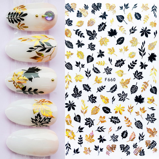 Summer Tropical Beach Coconut Tree Slippers 3D Nail Sticker Leaves Shell Transfer Decals Slider Decoration Manicures