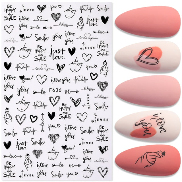Summer Tropical Beach Coconut Tree Slippers 3D Nail Sticker Leaves Shell Transfer Decals Slider Decoration Manicures