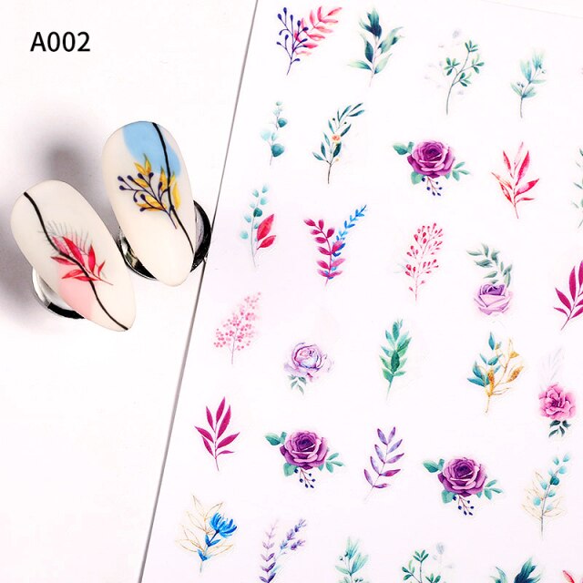 Summer Tropical Beach Coconut Tree Slippers 3D Nail Sticker Leaves Shell Transfer Decals Slider Decoration Manicures