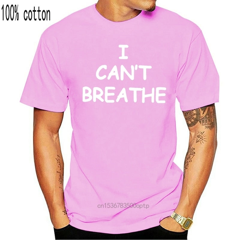 men tops t-shirt awesome cotton I cant breathe loose big fat  plus size t shirts