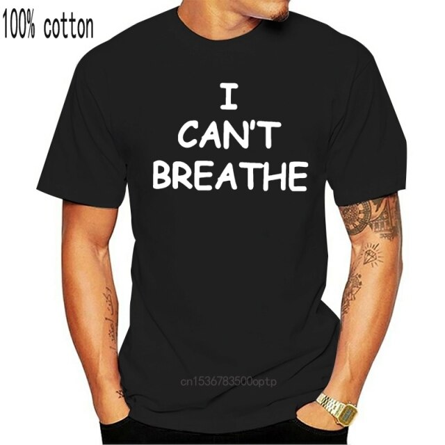 men tops t-shirt awesome cotton I cant breathe loose big fat  plus size t shirts