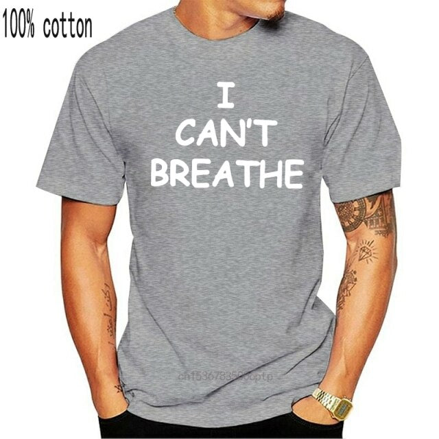 men tops t-shirt awesome cotton I cant breathe loose big fat  plus size t shirts