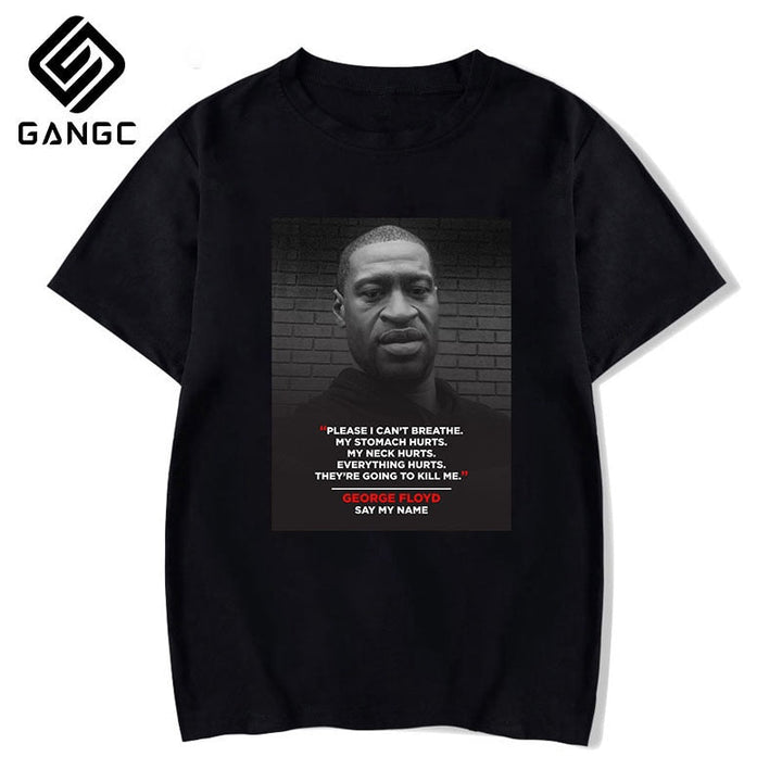 I Cant Breathe T Shirt men  Cotton T-shirt O-neck short Sleeve george floyd men T shirt Slim Fit Top black lives matter Tee