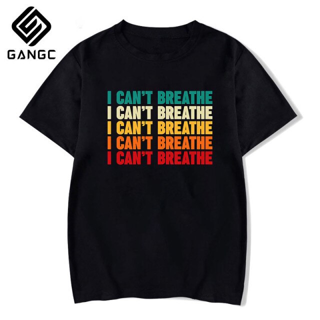 I Cant Breathe T Shirt men  Cotton T-shirt O-neck short Sleeve george floyd men T shirt Slim Fit Top black lives matter Tee