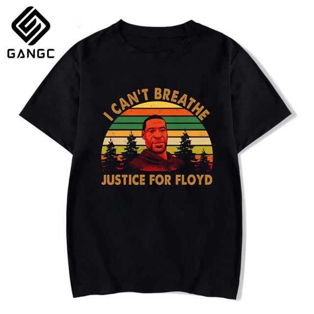 I Cant Breathe T Shirt men  Cotton T-shirt O-neck short Sleeve george floyd men T shirt Slim Fit Top black lives matter Tee