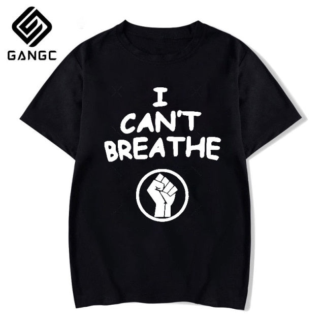 I Cant Breathe T Shirt men  Cotton T-shirt O-neck short Sleeve george floyd men T shirt Slim Fit Top black lives matter Tee