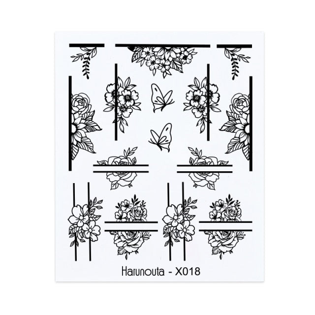 Gold Silver 3D DIY Sticker Leaf Leaves Flower Stickers for Nails Laser Holpgraphics Transfer Decal Spring Summer Series Slider