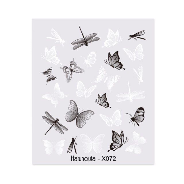 Gold Silver 3D DIY Sticker Leaf Leaves Flower Stickers for Nails Laser Holpgraphics Transfer Decal Spring Summer Series Slider