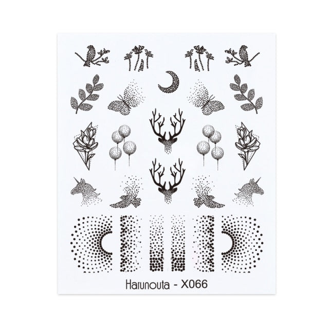 Gold Silver 3D DIY Sticker Leaf Leaves Flower Stickers for Nails Laser Holpgraphics Transfer Decal Spring Summer Series Slider