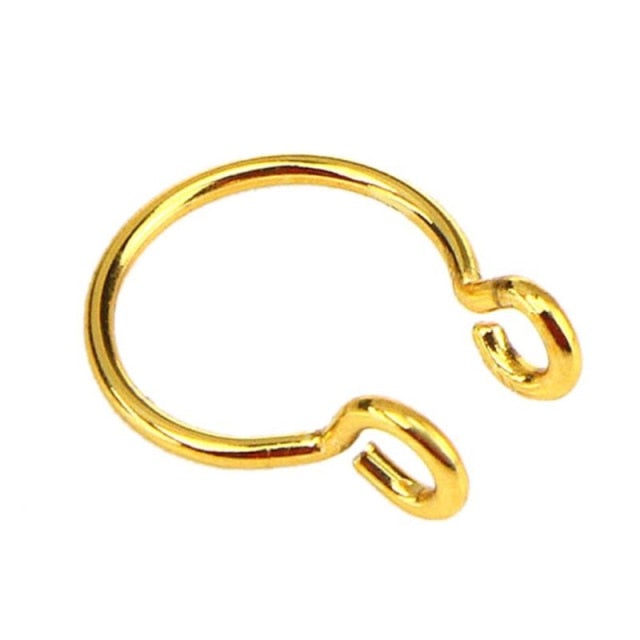 Fake Septum Nose Hoop Rings Stainless Steel Faux Lip Ear Nose Septum Ring Non Piercing Clip On Nose Hoop Rings Body Piercing