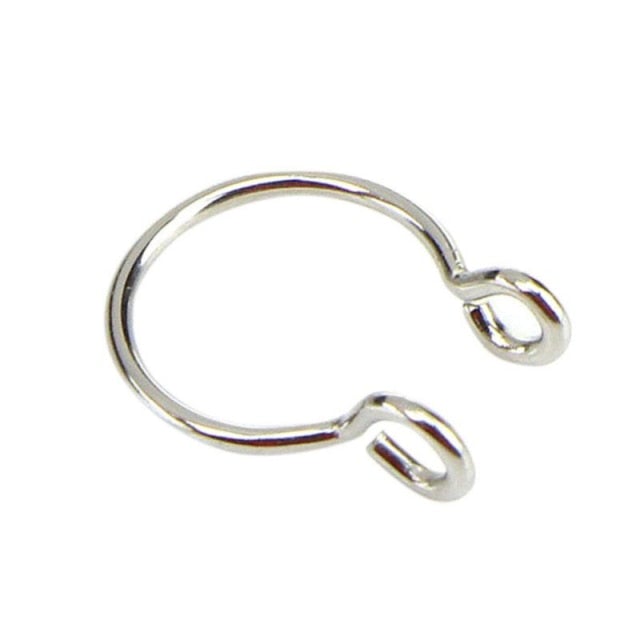 Fake Septum Nose Hoop Rings Stainless Steel Faux Lip Ear Nose Septum Ring Non Piercing Clip On Nose Hoop Rings Body Piercing