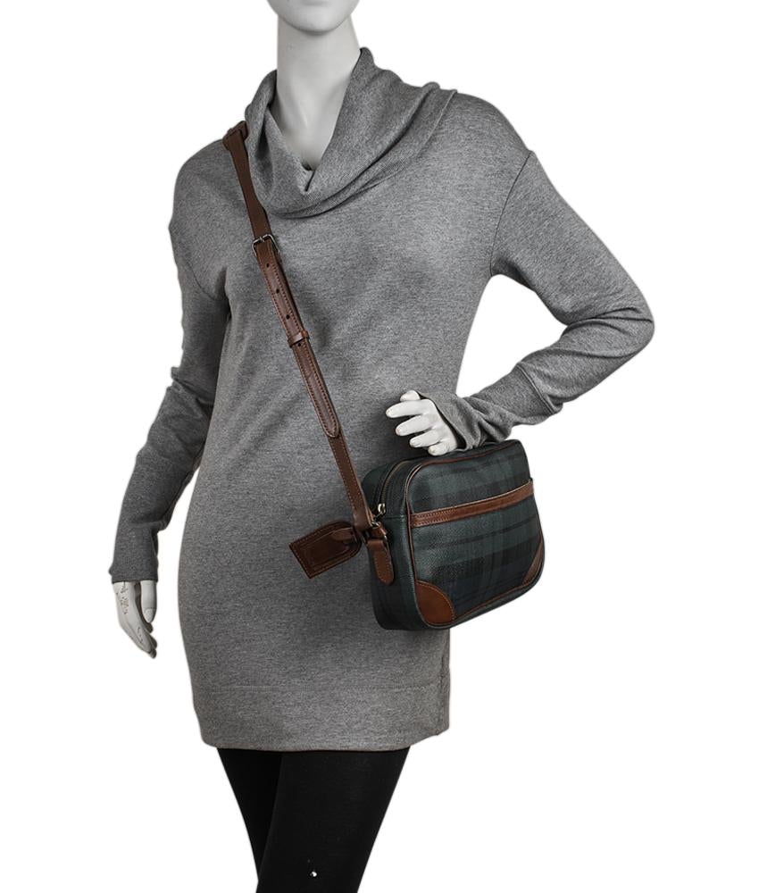 Ralph Lauren Brown & Green Coated Canvas Shoulder Bag