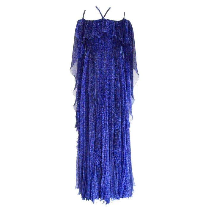 Ralph & Russo-Blue Silk Ball Cape Gown - Runway Catalog