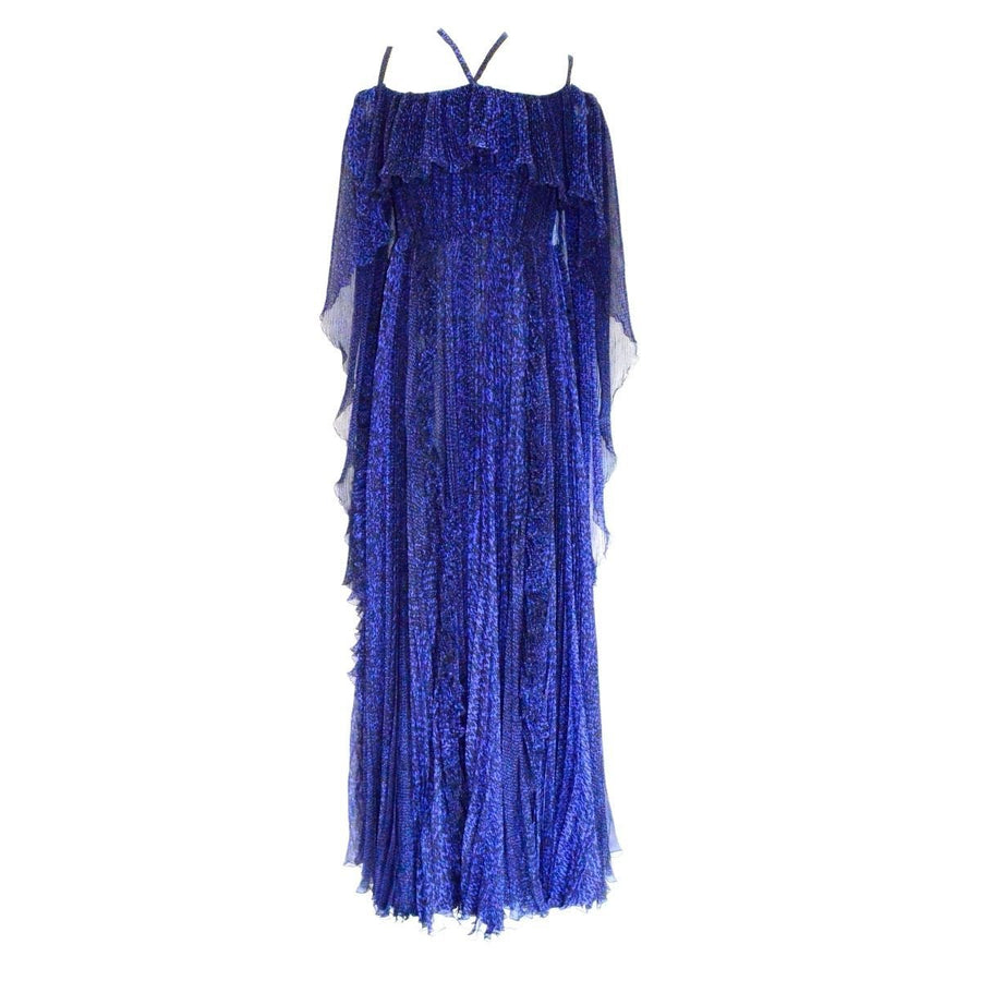 Ralph & Russo-Blue Silk Ball Cape Gown - Runway Catalog