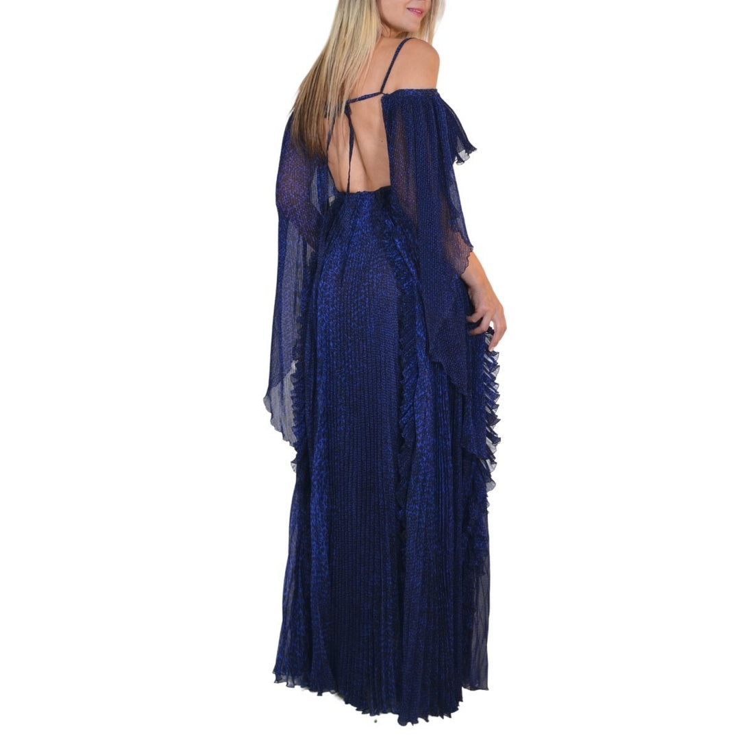 Blue Silk Ball Cape Gown