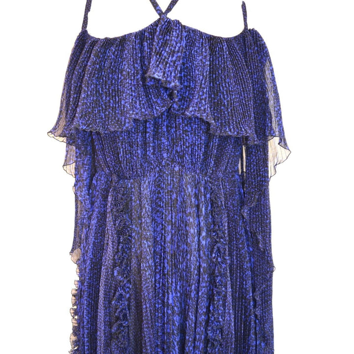 Blue Silk Ball Cape Gown