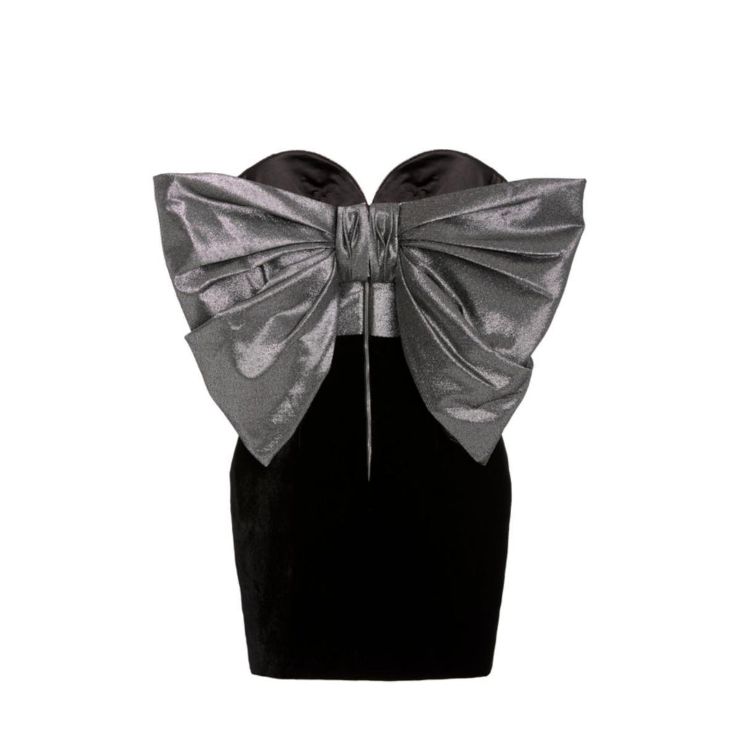 Off-The-Shoulder Bow Mini Dress