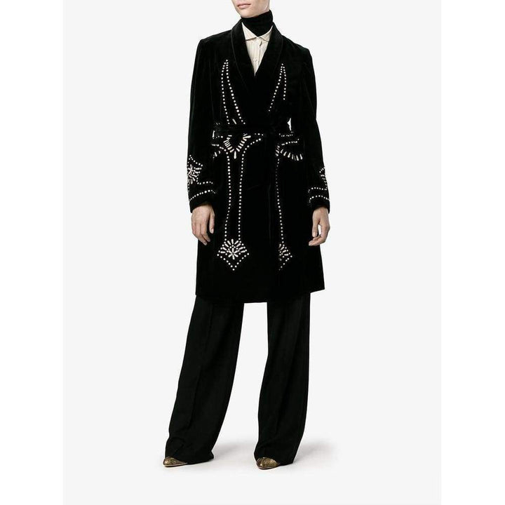 Ravik Black Sequin Embroidered Robe Coat