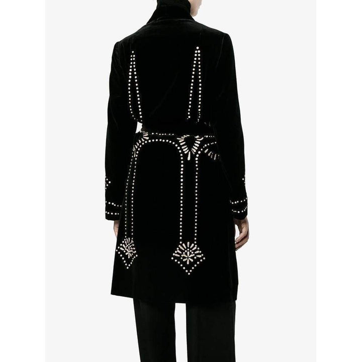 Ravik Black Sequin Embroidered Robe Coat