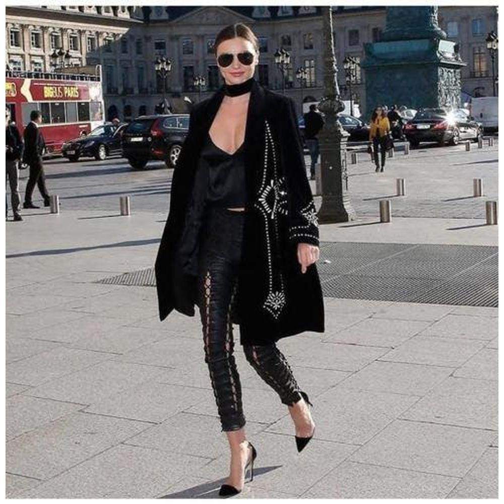 Ravik Black Sequin Embroidered Robe Coat