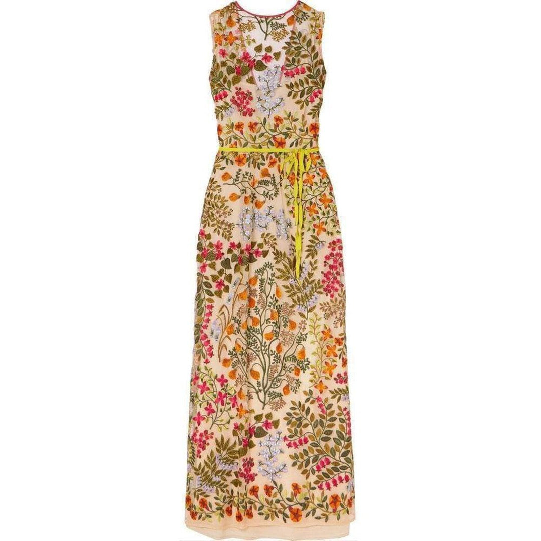 Red Valentino-Embroidered Tulle Maxi Dress - Runway Catalog