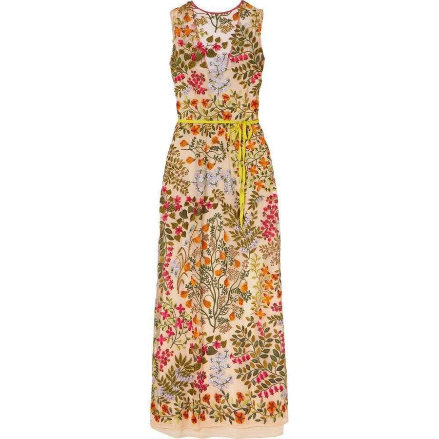 Red Valentino-Embroidered Tulle Maxi Dress - Runway Catalog