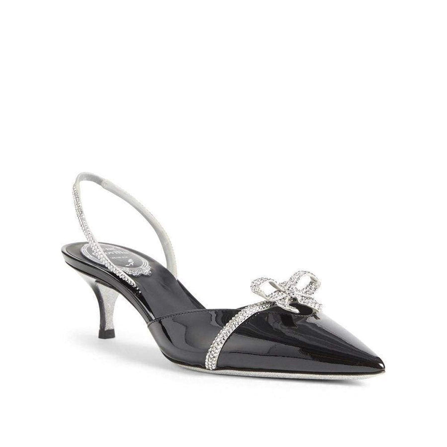 Rene Caovilla-Rene Caovilla Fiocchina Patent Leather Slingback Pumps - Runway Catalog